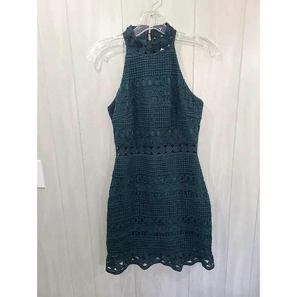 Two Sisters The Label | Dresses | Two Sisters The Label Tara Lace Halter  Dress Emerald Green Xsmall Xs Usa 2 Aus 6 | Poshmark